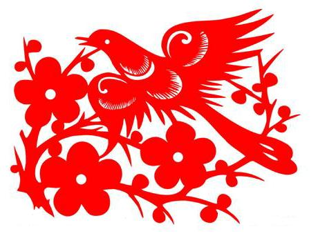 傳統文化報春鳥剪紙矢量圖